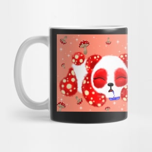 Sleepy Mushroom Panda Pattern Mug